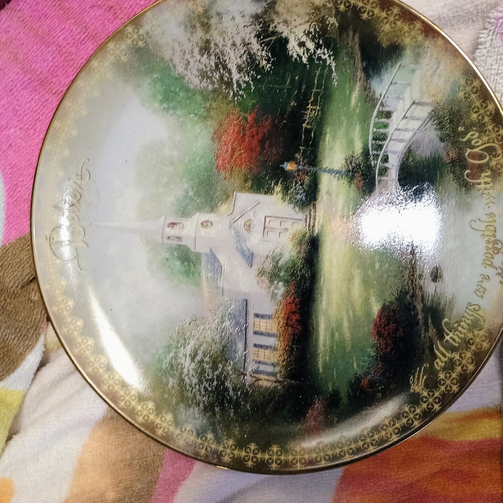 Decorative Plate with Scenic Church Design